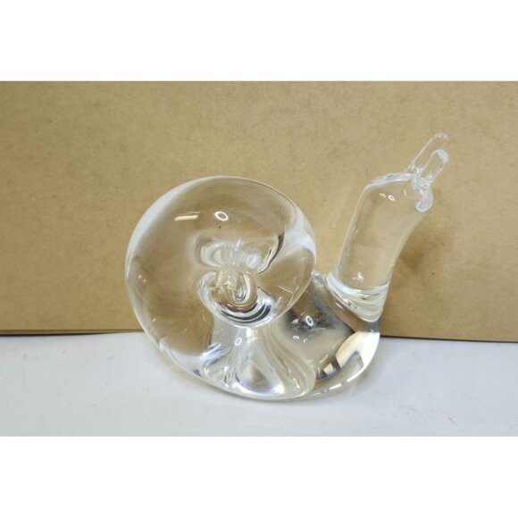 Handblown Glass Snail Figurine Clear Collectible Decor - Picture 4 of 6